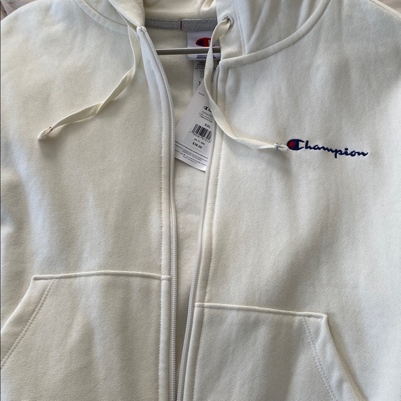 Womens Champion Cream Zip-Up Hoodie - Picture 2 of 4